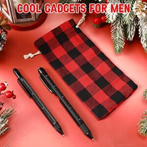 Christmas Stocking Stuffers 9 in 1 Multitool Pen Set Christmas Gifts with Buffalo Plaid Drawstring Bag for Men Dad Teens Boyfriend Husband Birthday Father's Day