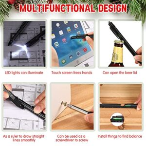 Christmas Stocking Stuffers 9 in 1 Multitool Pen Set Christmas Gifts with Buffalo Plaid Drawstring Bag for Men Dad Teens Boyfriend Husband Birthday Father's Day