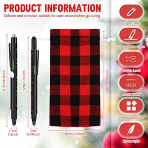 Christmas Stocking Stuffers 9 in 1 Multitool Pen Set Christmas Gifts with Buffalo Plaid Drawstring Bag for Men Dad Teens Boyfriend Husband Birthday Father's Day