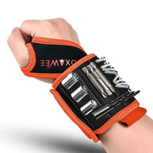 magnetic wristband, goxawee with 20 strong magnets for holding screws, nails, drill bits (orange) | stocking stuffer for men