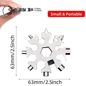 Stocking Stuffers for Men 18-in-1 Snowflake Multi Tool, Christmas Day Men Xmas Gifts Stainless Portable Steel Multi-Tool, Snowflake Bottle Opener Flat Phillips Screwdriver Kit Wrench Daily Tool