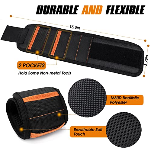 Runleo Magnetic Wristband - Cool Gadgets Tool belt with 20 Strong Magnets to Hold Screws, Gifts for Dad from Daughter Son - Birthday Gift Christmas Stocking Stuffers for Men Women Him Husband Handyman