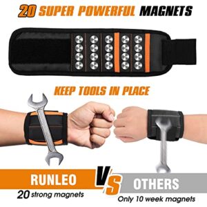 Runleo Magnetic Wristband - Cool Gadgets Tool belt with 20 Strong Magnets to Hold Screws, Gifts for Dad from Daughter Son - Birthday Gift Christmas Stocking Stuffers for Men Women Him Husband Handyman