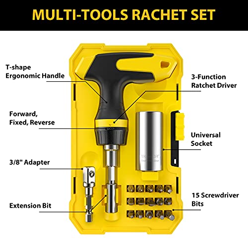 Universal Socket Tools Ratchet Screwdriver Bit Set, Stocking Stuffers for Men Dad Gifts Super Universal Socket Adapter Valentines Fathers Day Anniversary Birthday Gifts for Men Dad Him Women