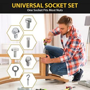 Universal Socket Tools Ratchet Screwdriver Bit Set, Stocking Stuffers for Men Dad Gifts Super Universal Socket Adapter Valentines Fathers Day Anniversary Birthday Gifts for Men Dad Him Women