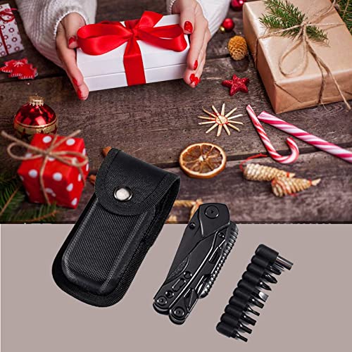 Ancorfy Multitool with Pliers, Fire Starter, whistle,Scissors,Screwdriver, 15 in 1 EDC Multi Tool with Safety Locking, Christmas Stocking Stuffers for Men Dad Gifts, Perfect for Outdoor Camping