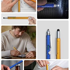 Stocking Stuffers Gift for Men-Multi Tool Pen Construction Tools,Cool Gadgets for Dad Husband Grandpa ,Fathers Gifts Ideas for Engineer Woodworkers Carpenter Stylus,Ruler,Level,Screwdriver,Flashlight