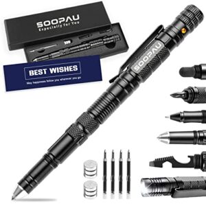 gifts for men boyfriend dad husband son, 10-in-1 tactical pen aluminum alloy multitool pen survival gear, cool gadgets for christmas stocking stuffers fathers’ day anniversary birthday