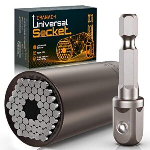 valentines gift universal socket tools – super grip socket set with power drill adapter (7-19mm) | cool gadgets birthday gift ideas for dad papa father husband grandpa valentines day gifts for her him