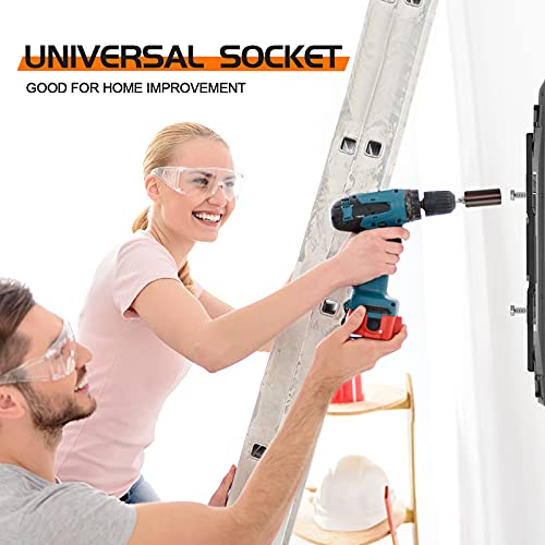 Valentines Gift Universal Socket Tools - Super Grip Socket Set with Power Drill Adapter (7-19mm) | Cool Gadgets Birthday Gift Ideas for Dad Papa Father Husband Grandpa Valentines Day Gifts for Her Him