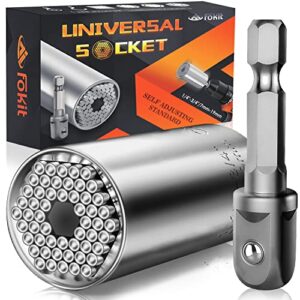 universal socket tools gifts for men – socket grip tool sets with power drill adapter, unique gadgets handy diy multitools for men, stocking stuffers gifts for men/husband/boyfriends/women(7-19mm)