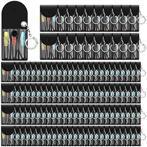 20 Pcs Mini Screwdriver Keychain Set Each Set Includes 3 Mini Slotted Screwdrivers Flathead Screwdriver Y-shaped Screwdrivers in a Portable Pouch with Snap with Hook for Cool Tool Party Gifts Favor