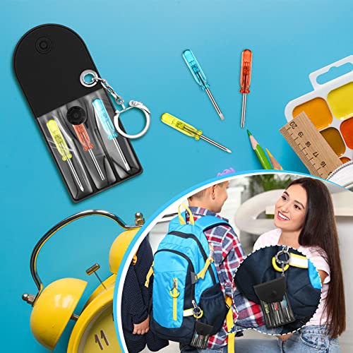 20 Pcs Mini Screwdriver Keychain Set Each Set Includes 3 Mini Slotted Screwdrivers Flathead Screwdriver Y-shaped Screwdrivers in a Portable Pouch with Snap with Hook for Cool Tool Party Gifts Favor