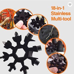 18-in-1 Snowflake MultiTool, Christmas, Stocking Stuffer, Gift, Zipper Carry Case, Outdoor EDC Tool, Camping, hiking, biking, Portable Keychain screwdriver Bottle opener Tool for Military Enthusiasts