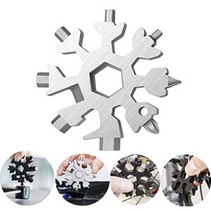 18-in-1 snowflake multi tool, stainless steel snowflake bottle opener/flat phillips screwdriver kit/wrench, durable and portable to take, great christmas gift(standard, stainless steel). (silver)