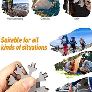 18-in-1 Snowflake Multi Tool, Stainless Steel Snowflake Bottle Opener/Flat Phillips Screwdriver Kit/Wrench, Durable and Portable to Take, Great Christmas gift(Standard, Stainless Steel). (Silver)