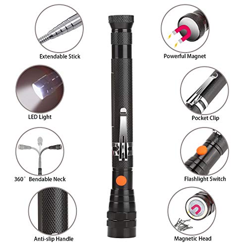 LED Telescoping Magnetic Pickup Tools, Gifts for Men Dad Husband Him From Daughter Son, Christmas Stocking Stuffers, Unique Birthday Gift Ideas for Boyfriend Grandpa Women