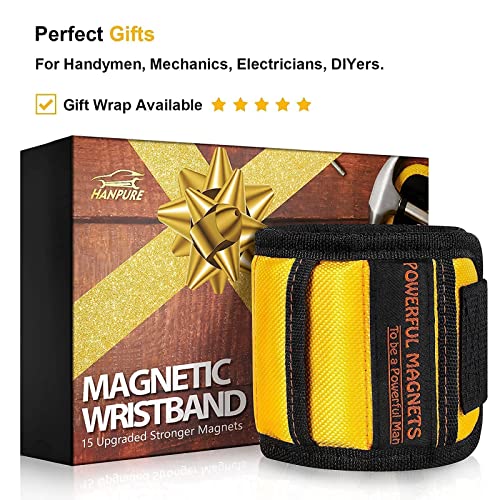 HANPURE Select Two to Save Tool Gifts for Men Stocking Stuffers - Magnetic Wristband for Holding Screws, Wrist Magnet, Gifts for Dad Father Husband Him and Universal Socket Tools Gifts for Men Dad