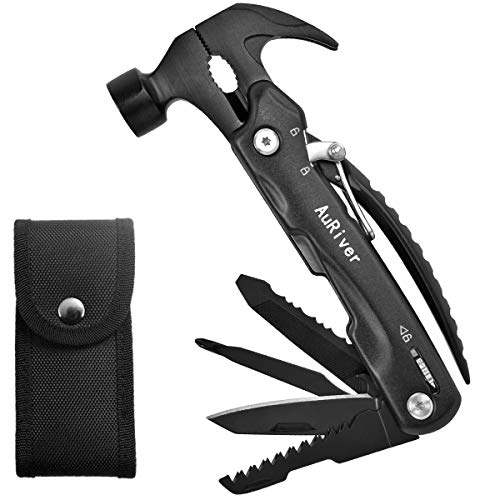 Mini Multitool Hammer,12 in 1 Camping Survival Gear Handy Gifts for Dad, Unique Birthday Gift Ideas for Men Father Him, Cool Gadget Present Stocking Stuffer for Men