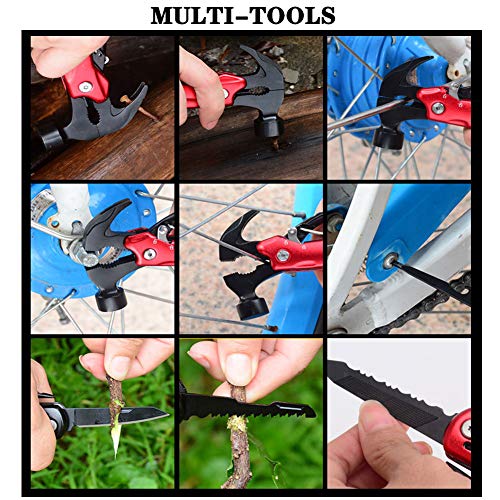 Mini Multitool Hammer,12 in 1 Camping Survival Gear Handy Gifts for Dad, Unique Birthday Gift Ideas for Men Father Him, Cool Gadget Present Stocking Stuffer for Men