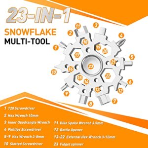 ZOOI Gifts for Men, 23-in-1 Snowflake Multitool Gifts for Him,Unique Gifts for Men Who Have Everything, Tools Cool Gadgets for Men Gifts, Unique Birthday Gifts for Dad, Him, Husband, Boyfriend