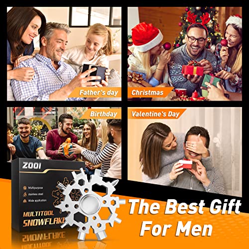 ZOOI Gifts for Men, 23-in-1 Snowflake Multitool Gifts for Him,Unique Gifts for Men Who Have Everything, Tools Cool Gadgets for Men Gifts, Unique Birthday Gifts for Dad, Him, Husband, Boyfriend