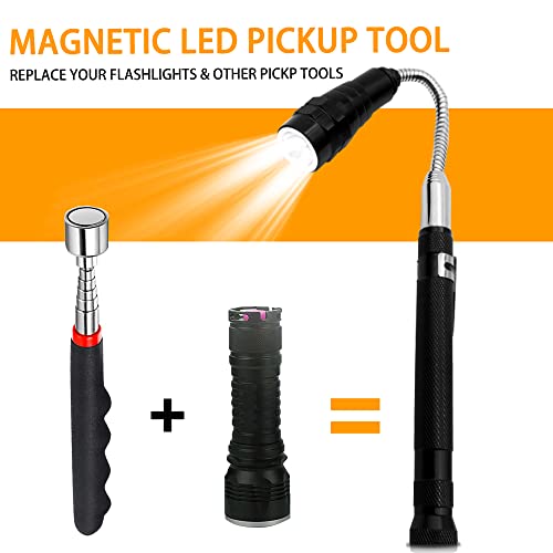 Christmas Stocking Stuffers Unique Gifts for Men, UPSIME LED Telescoping Magnetic Pickup Tool, Cool Gadgets for Men Dad, Husband, Boyfriend, Stepdad Who have Everything