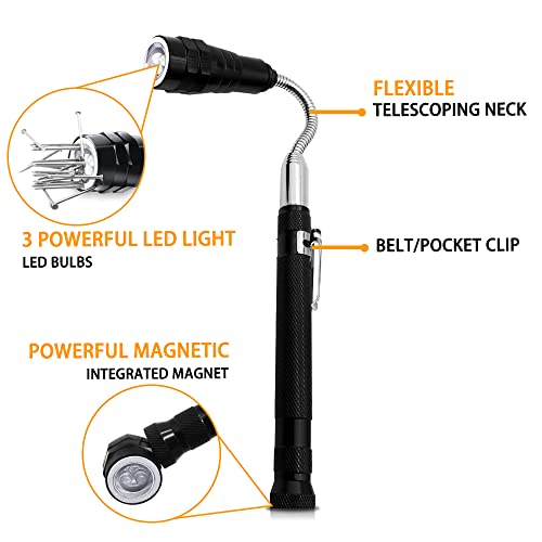 Christmas Stocking Stuffers Unique Gifts for Men, UPSIME LED Telescoping Magnetic Pickup Tool, Cool Gadgets for Men Dad, Husband, Boyfriend, Stepdad Who have Everything