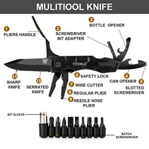 Titorld Gifts for Women Men, Pocket Knife Multitool, Christmas Stocking Stuffers, Unique Camping Hunting Fishing Birthday Gift Ideas for Husband Him Boyfriend, Cool Gifts