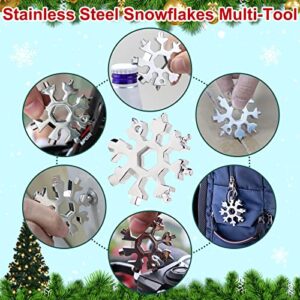 Snowflake Multi Tool,18-In-1 Stainless Steel Snowflake Multitool,Snowflake Wrench/Beer Bottle Opener with Key Ring,Outdoor Durable and Portable for Fathers Men Christmas Gift(6Packs)