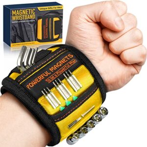magnetic wristband christmas stocking stuffers – cool gadgets birthday gifts ideas for men women dad husband him boyfriend teenagers, cool stuff magnet wrist tools belt holder for holding screws drill