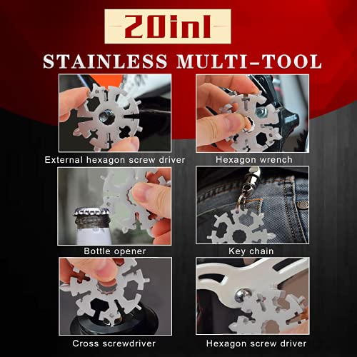 Snowflake Multitool Christmas Gifts for Men Stocking Stuffers, Cool Tools and Gadgets for Men Birthday Gifts for Boyfriend, Husband, Grandpa, Unique Christmas Gifts, White Elephant Gifts for Adults