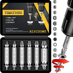 stocking stuffers for men, upgraded damaged & stripped screw extractor kit set, cool gadgets gifts for men and women, a hasslefree broken bolt extractor and screw remover set, drill bit tools