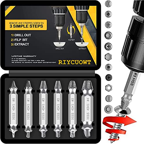 Stocking Stuffers for Men, Upgraded Damaged & Stripped Screw Extractor Kit Set, Cool Gadgets Gifts for Men and Women, A HassleFree Broken Bolt Extractor and Screw Remover Set, Drill Bit Tools