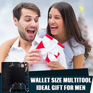 6 Pcs Credit Card Wallet Size Multitool 46 in 1 Multi Purpose Survival Pocket Tool Multipurpose Tool Card for Christmas Men Gift, 3.15 x 2.05 Inch (Black)