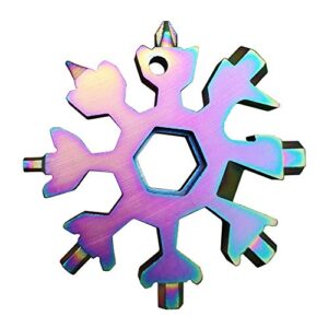 18-in-1 snowflake multi-tool screwdriver, stainless steel 18-1 multitool snow tool (multicolor)