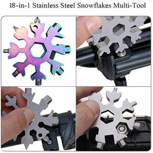 18-in-1 Snowflake Multi-Tool Screwdriver, Stainless Steel 18-1 Multitool Snow Tool (Multicolor)