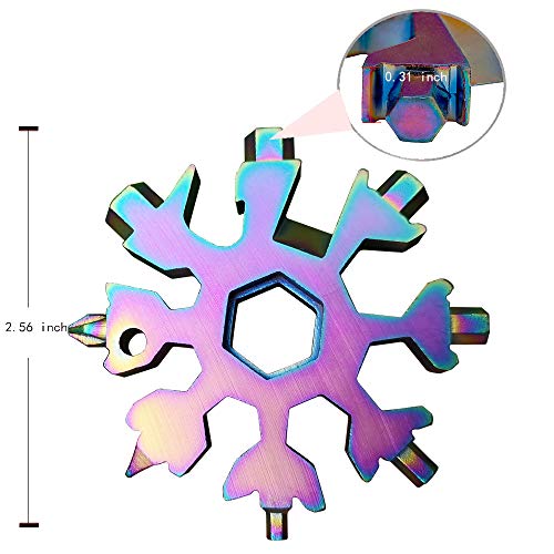 18-in-1 Snowflake Multi-Tool Screwdriver, Stainless Steel 18-1 Multitool Snow Tool (Multicolor)