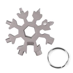 gifts for him，18-in-1 snowflake multi tool,stainless steel snowflakes multi-tool, incredible tool gifts for men christmas,valentine’s day,boyfriend ,grilfriend（sliver）