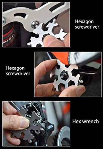 Gifts for Him，18-in-1 Snowflake Multi Tool,Stainless Steel Snowflakes Multi-Tool, Incredible Tool Gifts for Men Christmas,Valentine's Day,Boyfriend ,Grilfriend（Sliver）