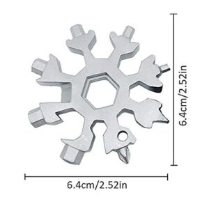 Gifts for Him，18-in-1 Snowflake Multi Tool,Stainless Steel Snowflakes Multi-Tool, Incredible Tool Gifts for Men Christmas,Valentine's Day,Boyfriend ,Grilfriend（Sliver）