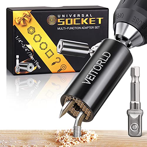 VEITORLD Universal Socket Tools, Gifts for Men Dad Him Husband Father from Daughter Son Wife, Valentine's Day, Unique Cool Gadgets for Grandpa Boyfriend, Super Socket Set1/4'' -3/4''