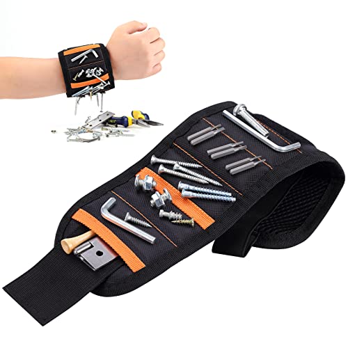 Magnetic Tool Wrist Strap Gift,With 15 Magnets,Used to Fix Screws/Nails/Drill Bits,Gift Ideas for Fathers,Husbands,Servants or Handy Women