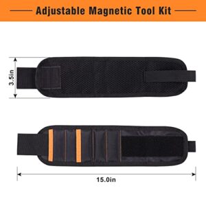 Magnetic Tool Wrist Strap Gift,With 15 Magnets,Used to Fix Screws/Nails/Drill Bits,Gift Ideas for Fathers,Husbands,Servants or Handy Women