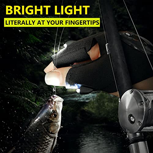 Gifts for Men, LED Flashlight Gloves & Drill Holster for Tool and Bit Storage- Christmas Tool Belts for Men Cool Stuff for Men, Portable Tool Belt Pouch Husband Stocking, Fishing Gadgets