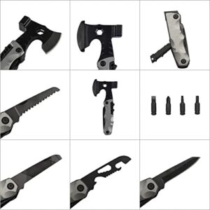 Multi-function Axe, hammer, knife, suitable for camping, fishing, outdoorsy, emergency survival, a unique gifts for men.