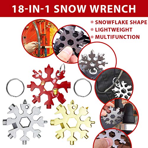 18 in 1 Snowflake Multitool,3 Pack Stainless Steel Snowflake Tool,18-in-1 Star Tool Snowflake Wrench Snowflake Bottle Opener,Best Gifts for Christmas