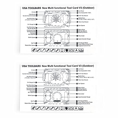 USA Toolbars Wallet Multitool Card – 46 in 1 Innovative Gift Stainless Steel Business Credit Card – Black – Multi-Tool (Screwdrivers, Can Opener, Butterfly Wrench, Phone Stand & More)