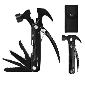 gifts for men, professional emergency camping accessories survival gear, multitool hammer 12 in 1, outdoor compact multi-tool, cool gadgets birthday valentines day gifts for men, dad, husband