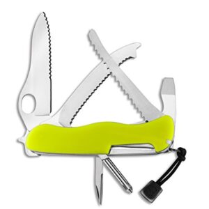 Victorinox Swiss Army Rescue Tool Pocket Knife with Pouch, Fluorescent Yellow ,111mm